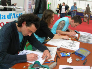 Allo Spazio Verticale della Biblioteca Astense Giorgio Faletti gli ex allievi della Scuola di Fumetto